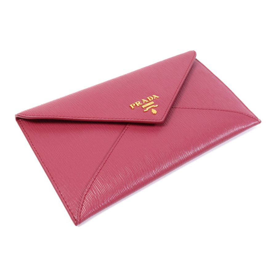 PRADA 牛皮皮革Long Wallet金扣錢包-2