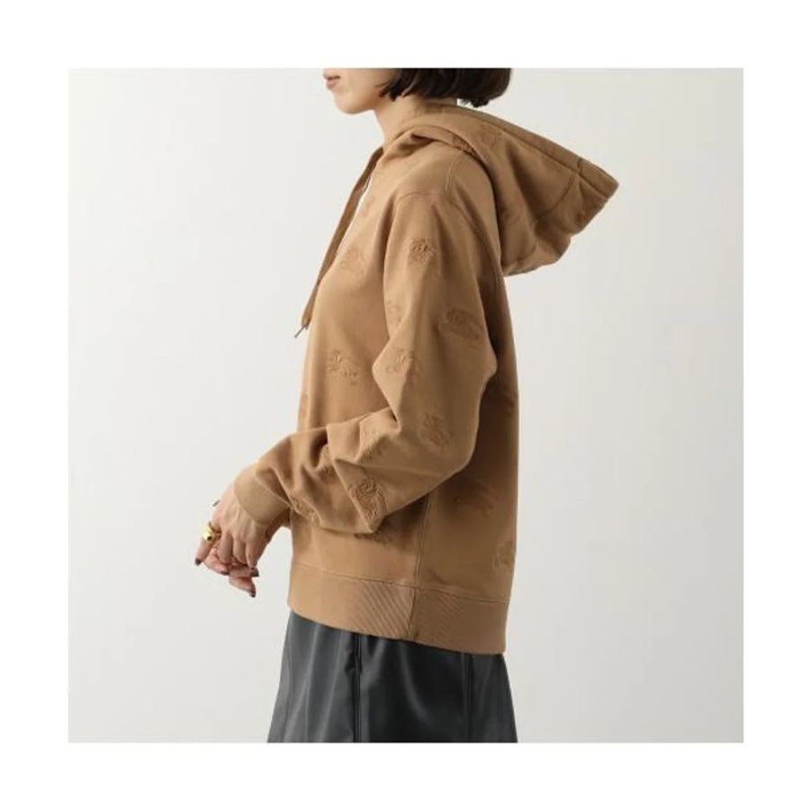 Burberry Embroidered EKD Cotton Hoodie for Women in Camel - 8072091-Camel ( Size: S / M  )-3
