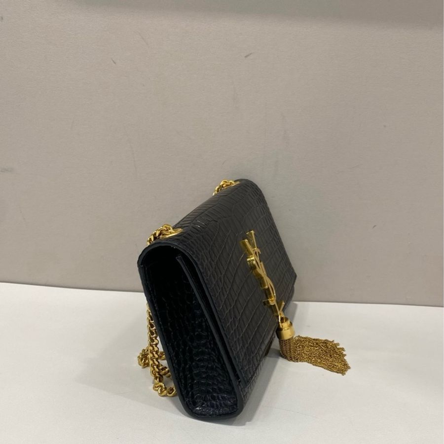 YSL聖羅蘭 Kate 小號黑金流蘇包金標鏈條-2