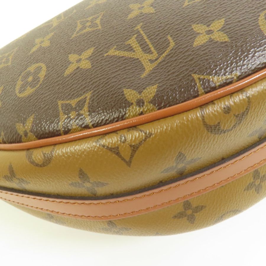 LOUIS VUITTON Monogram Reverse Loop Hobo金扣手挽肩背兩用袋棕色-12