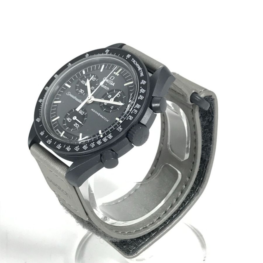 Swatch SO33A100 歐米茄水星登月任務男士腕錶,彗星陶瓷錶殼,黑色,近全新-1