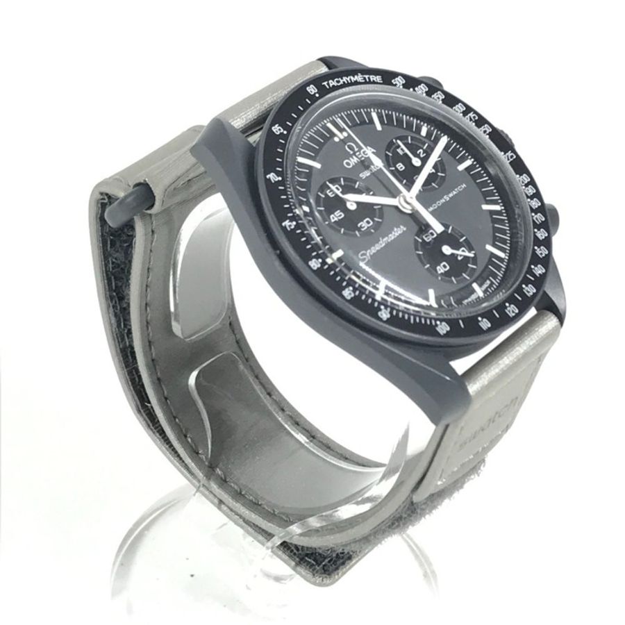 Swatch SO33A100 歐米茄水星登月任務男士腕錶,彗星陶瓷錶殼,黑色,近全新-2