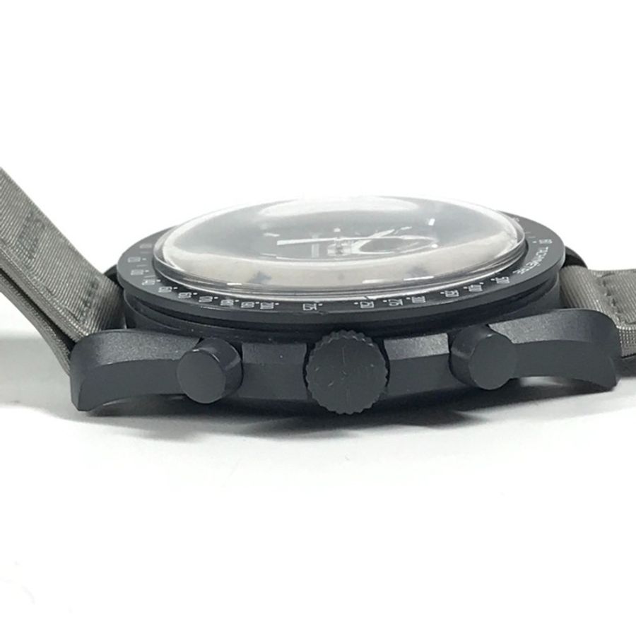 Swatch SO33A100 歐米茄水星登月任務男士腕錶,彗星陶瓷錶殼,黑色,近全新-7