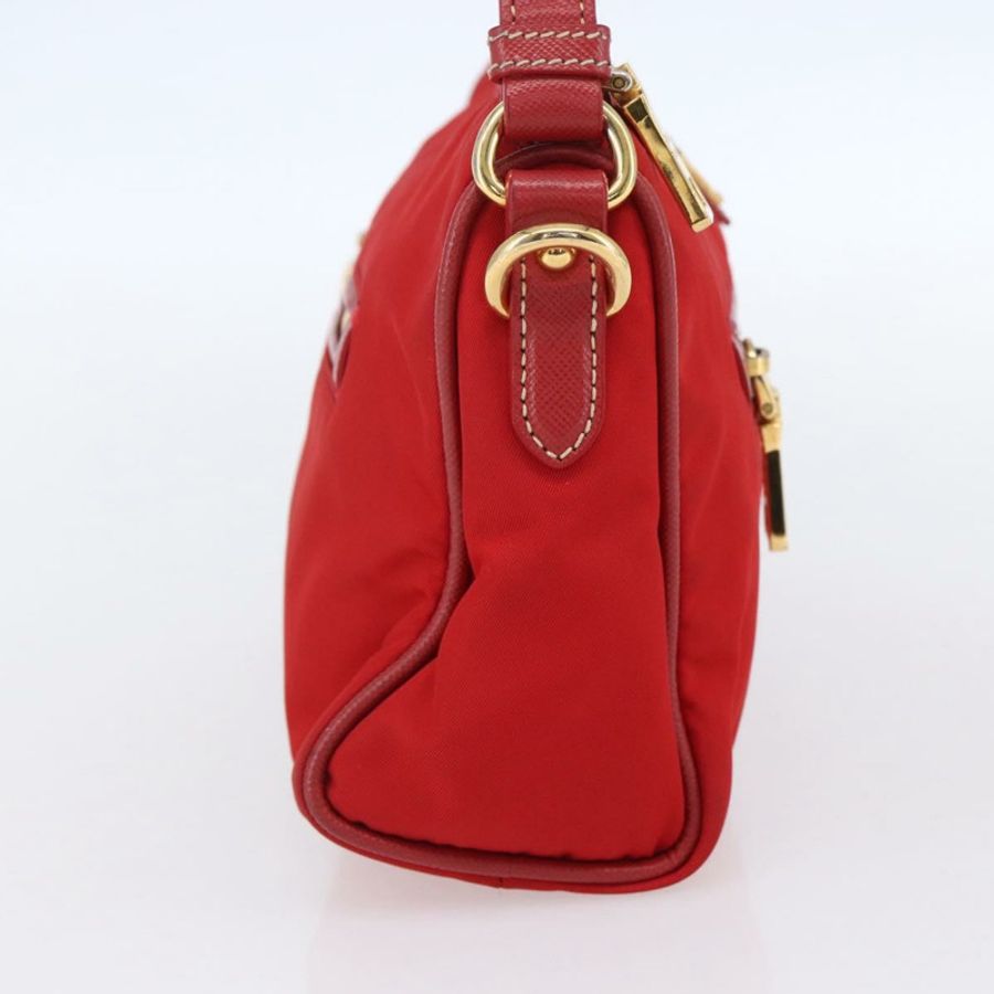 【日本直送】PRADA 尼龍紅金肩包 正品 154700V-2