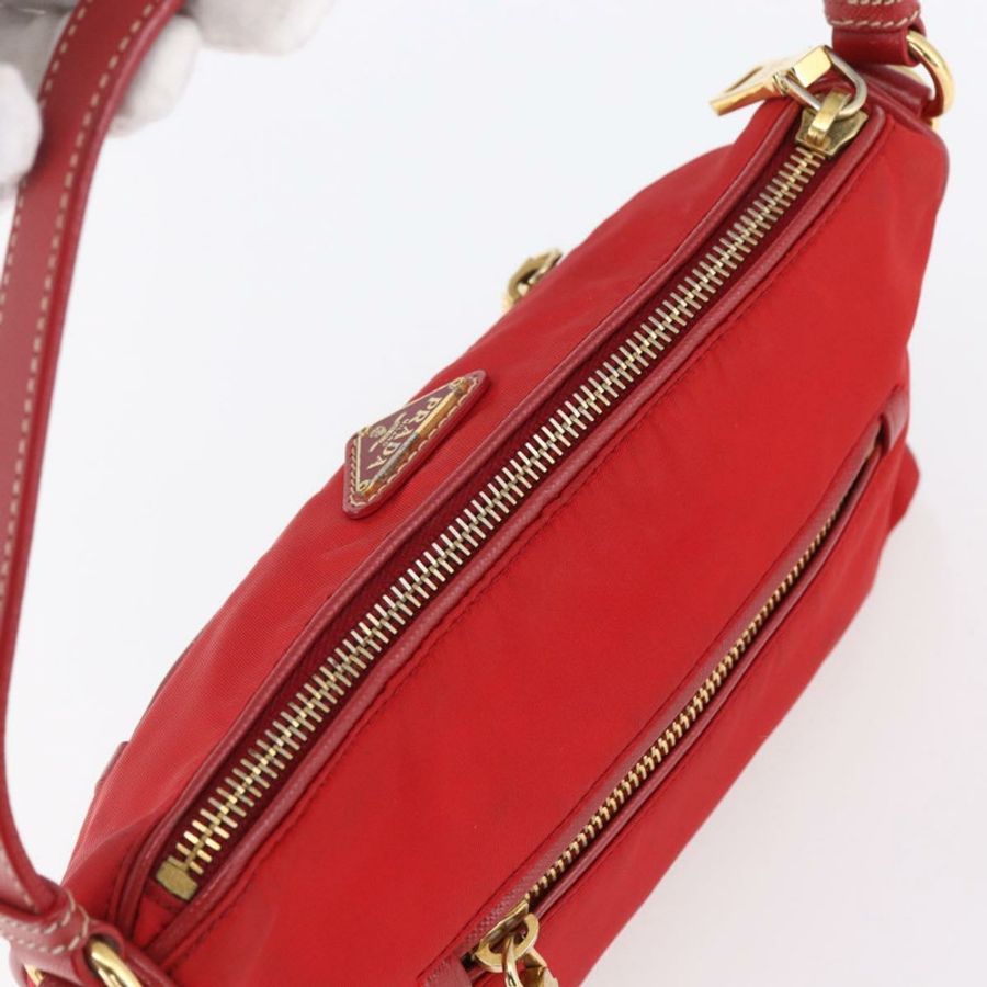 【日本直送】PRADA 尼龍紅金肩包 正品 154700V-5