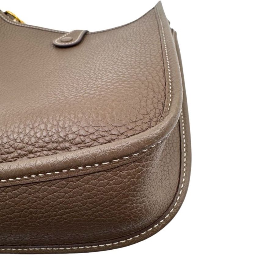 【2476】愛馬仕  Hermès  EVELYNE 16 大象灰 單肩包 TC皮 mini-10