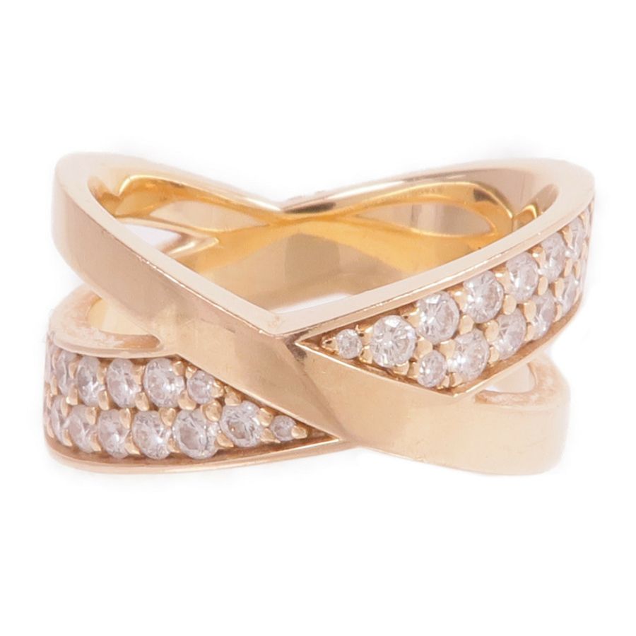 TIFFANY＆CO 18K玫瑰金Atlas X Wide Diamond Ring鑽石戒指US#6.5-1