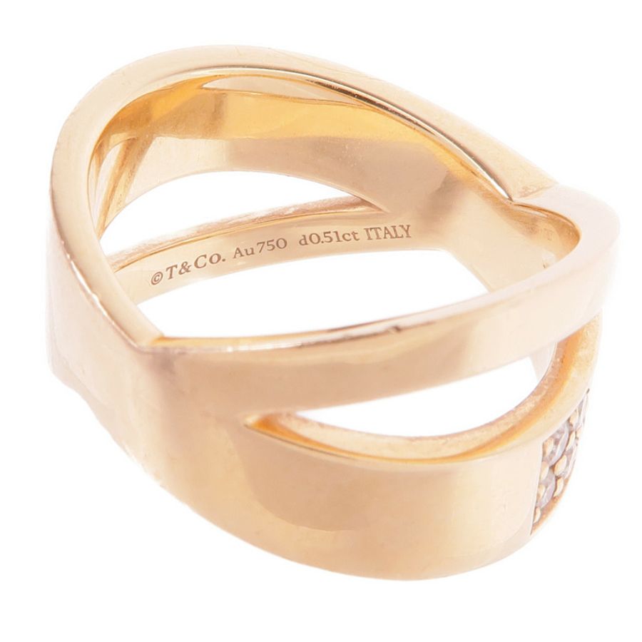 TIFFANY＆CO 18K玫瑰金Atlas X Wide Diamond Ring鑽石戒指US#6.5-4