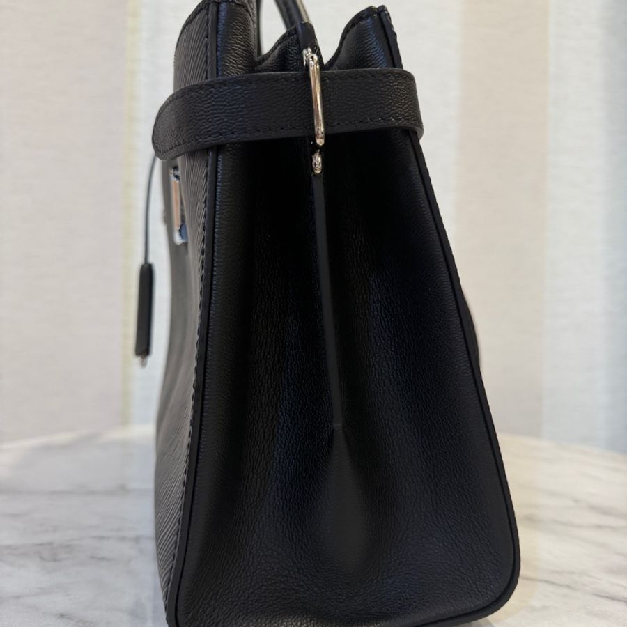 LV 黑Epi牛皮銀釦Twist Tote手提肩背托特包M54810-3