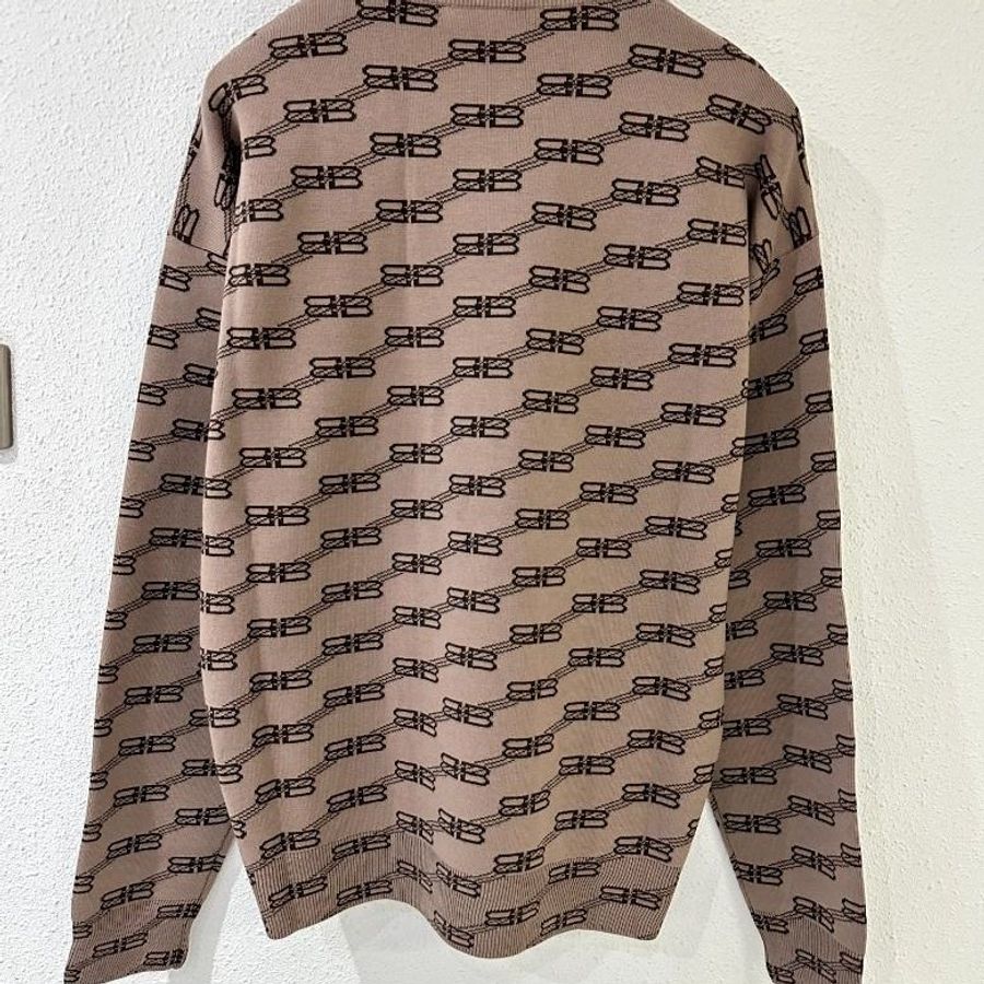 Balenciaga BB Monogram Sweater for Men in Brown - 733859-T3253-9378 ( Size: S / M / L )-2