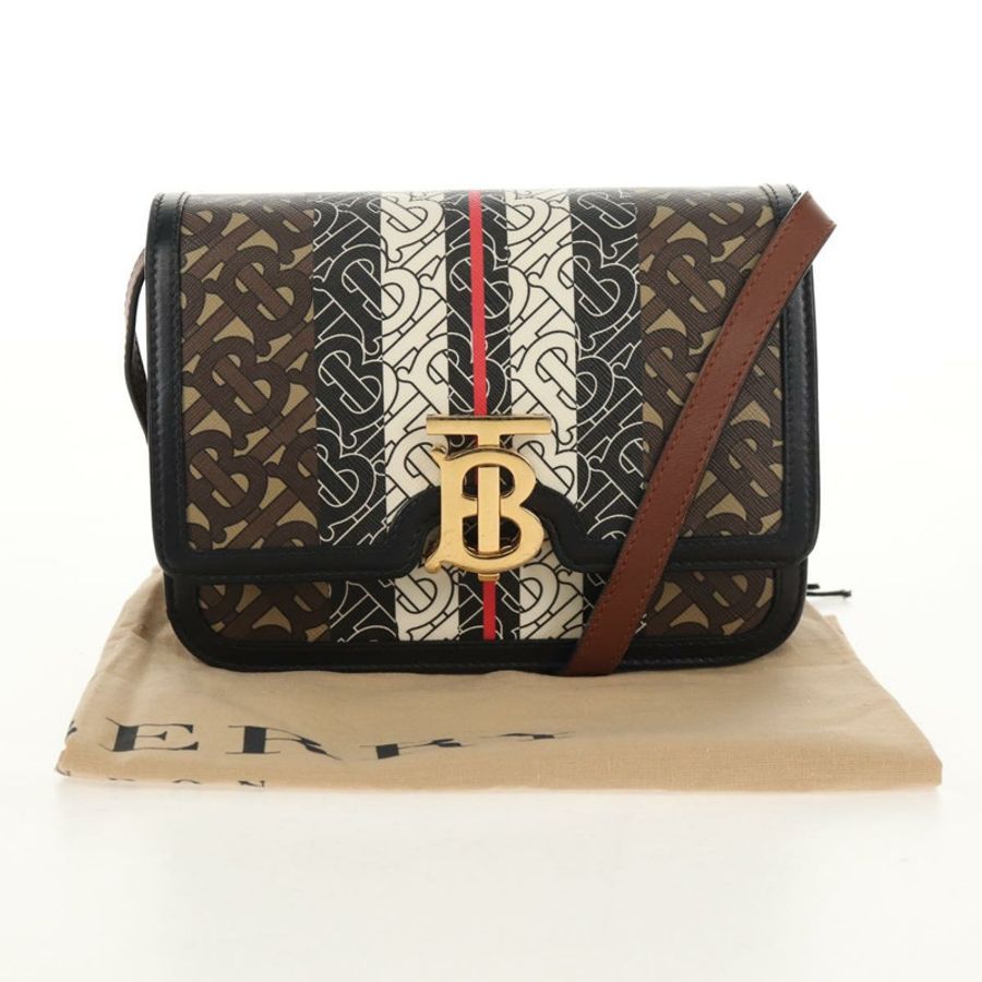 【日本直送】BURBERRY TB Monogram 單肩包 PVC 金棕色 8031708 正品 153622SM-11