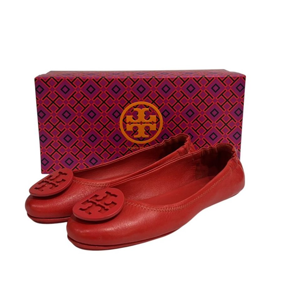 【美收精品】TORY BURCH 番茄紅平底鞋 4-596-9