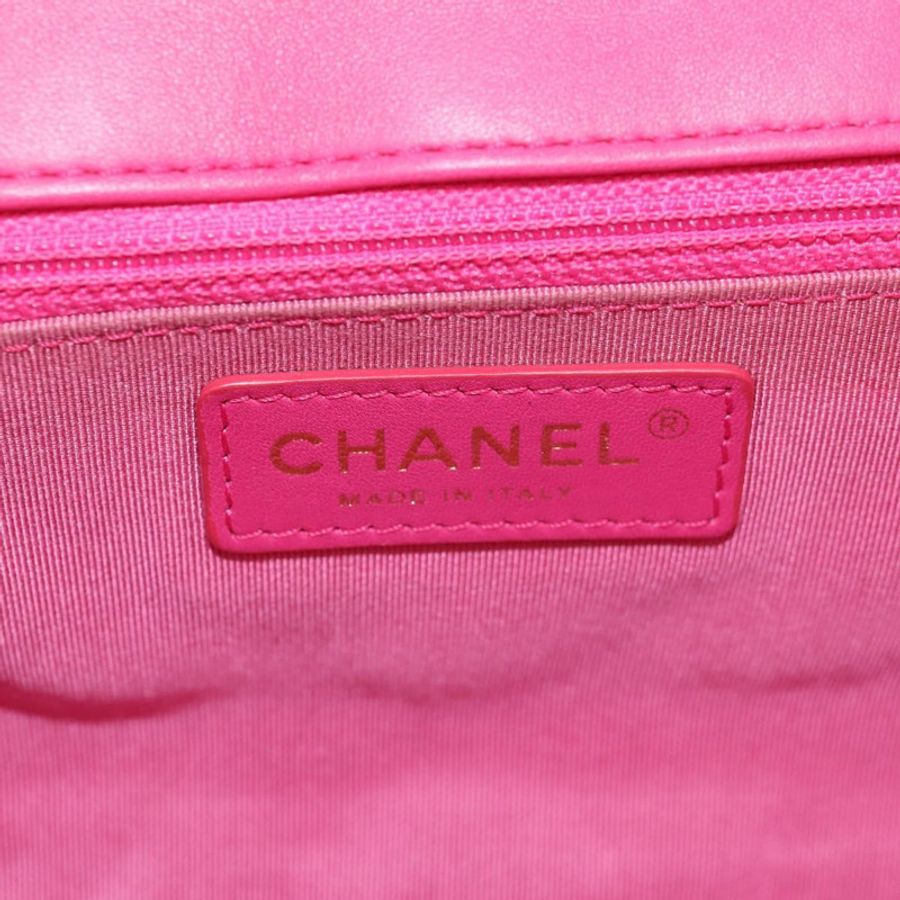 【日本直送】香奈兒 (CHANEL) 絎縫鏈條單肩包 羊皮 粉紅色 金 CC 標誌 正品 yk19844A-22