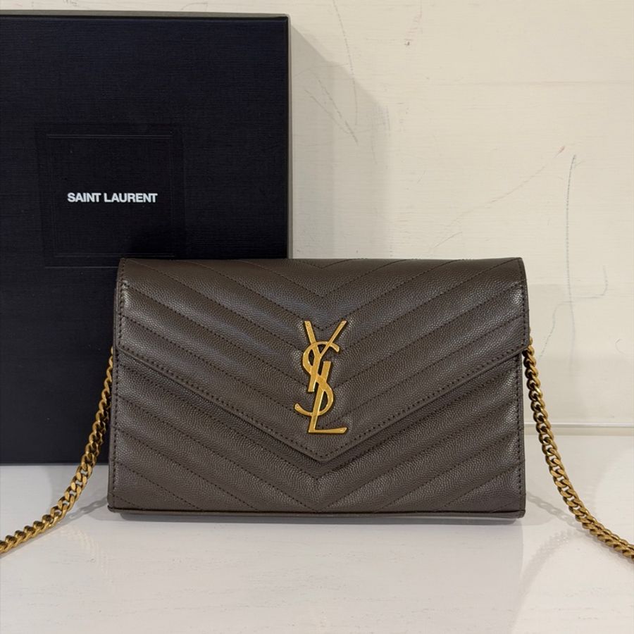 #近新閒置 #大全配🈶購證 Ysl信封Woc 荔枝牛皮 🉑斜挎/肩背-3