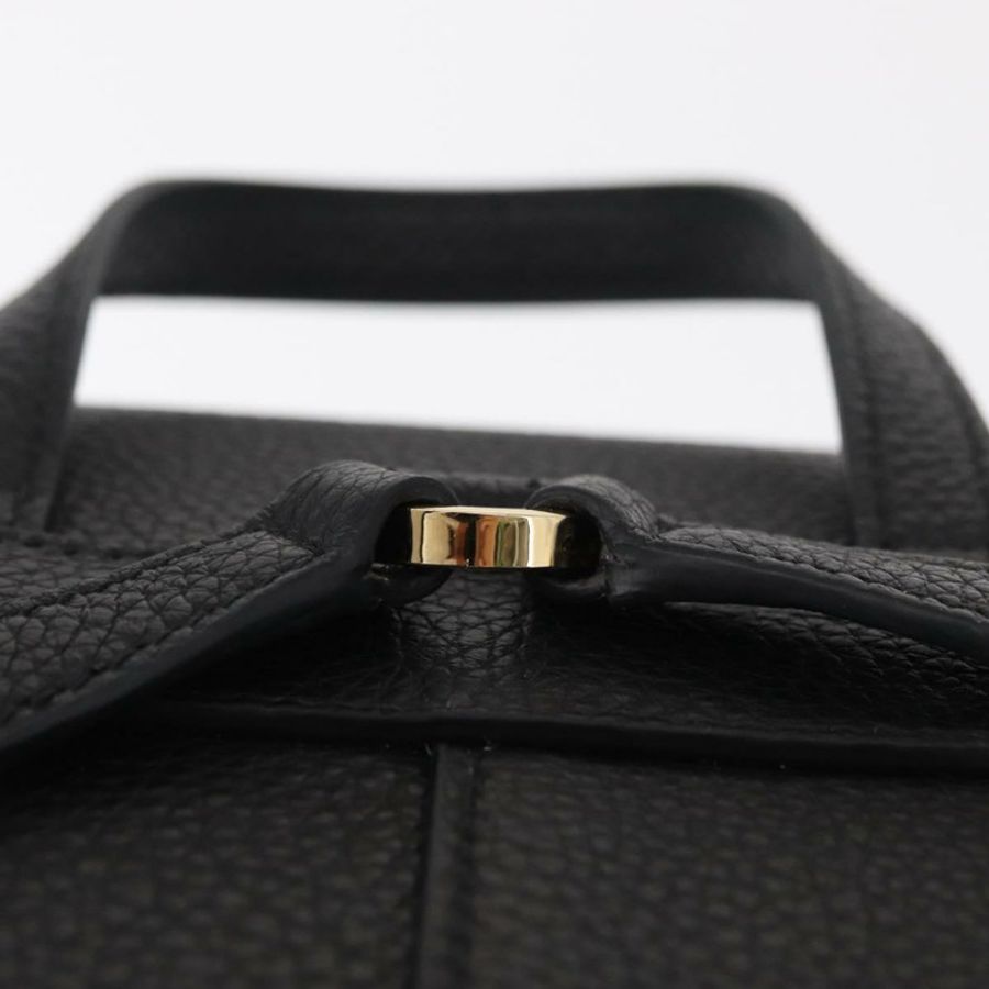 【日本直送】Salvatore Ferragamo Gancini 皮革雙肩包 黑色 金色 正品 154075SM-7