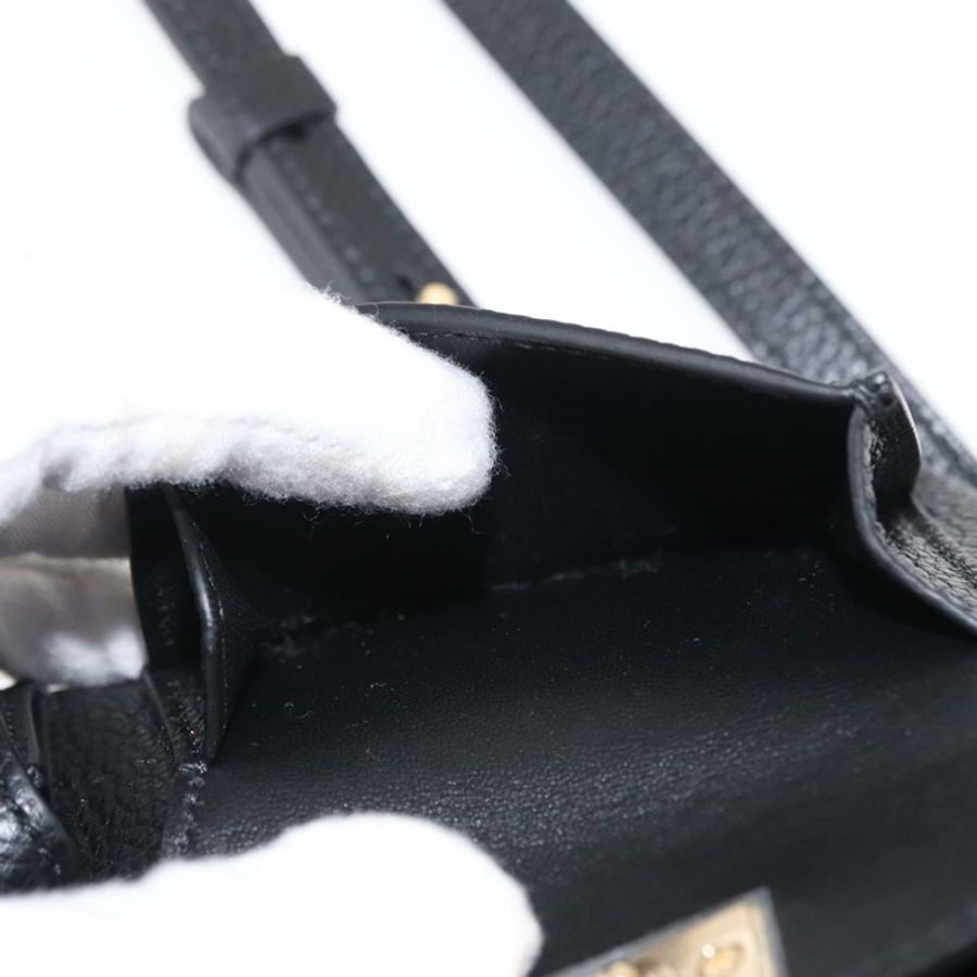 【日本直送】Salvatore Ferragamo Gancini 皮革雙肩包 黑色 金色 正品 154075SM-28