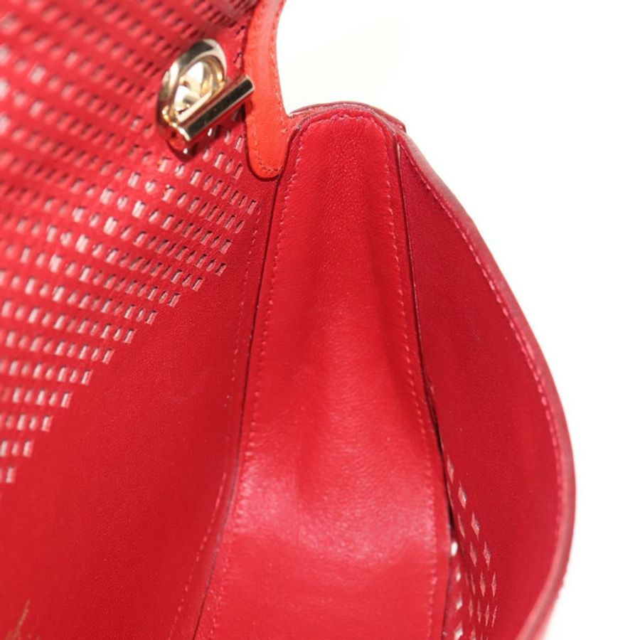 【日本直送】Salvatore Ferragamo 鏈條單肩包 皮革 紅色 金色 正品 148629V-22