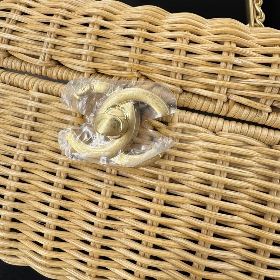 Chanel Cruise 2025/26 Braided Rattan & Gold-Tone Metal Beige Vanity Case-1