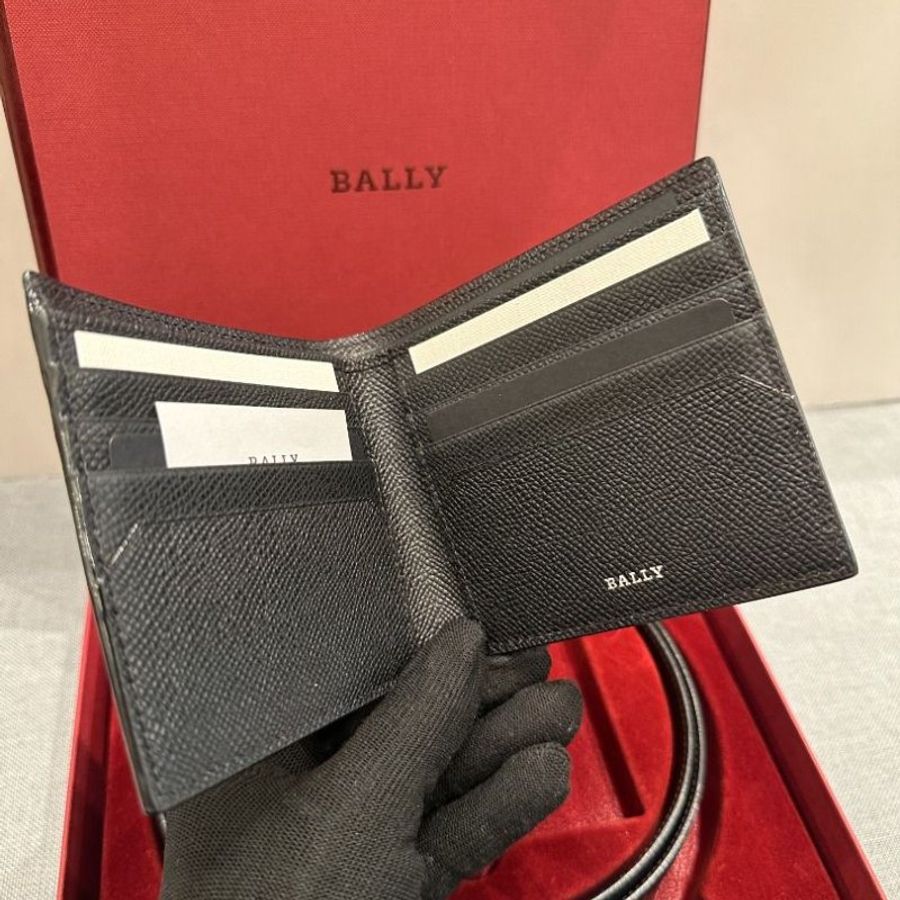 Bally Embossed Leather(Size 110) Wallet & Belt Gift Box for Men in Black/Brown - 6230622-F080-2