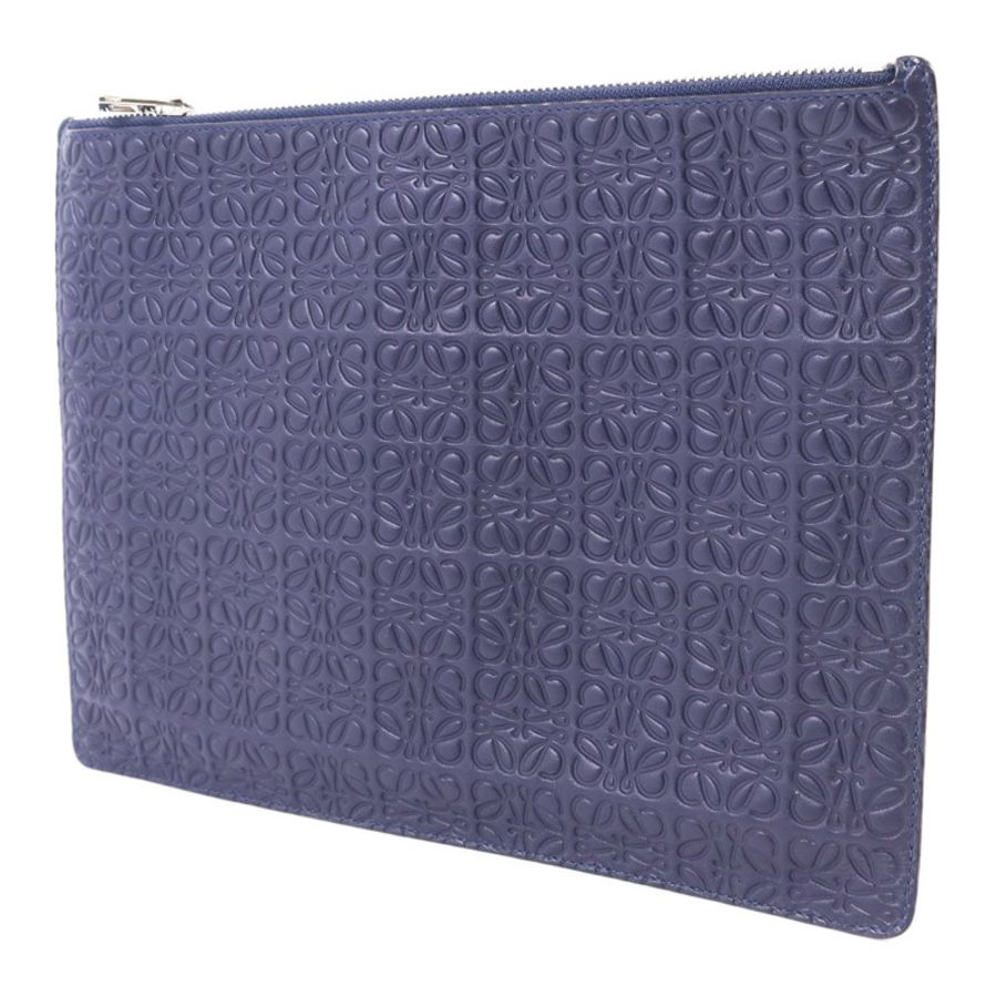 LOEWE 牛皮皮革Pouch銀扣小袋-2