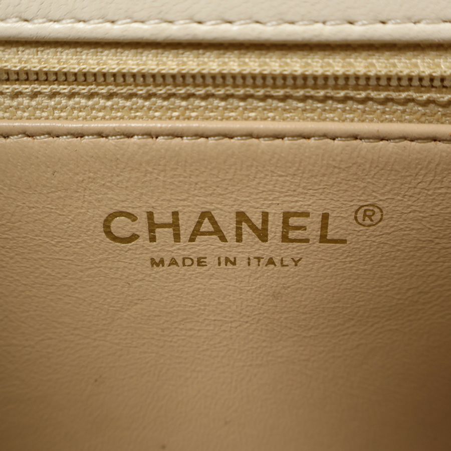 CHANEL 牛皮皮革Chain Shoulder金扣鏈帶肩背袋-7