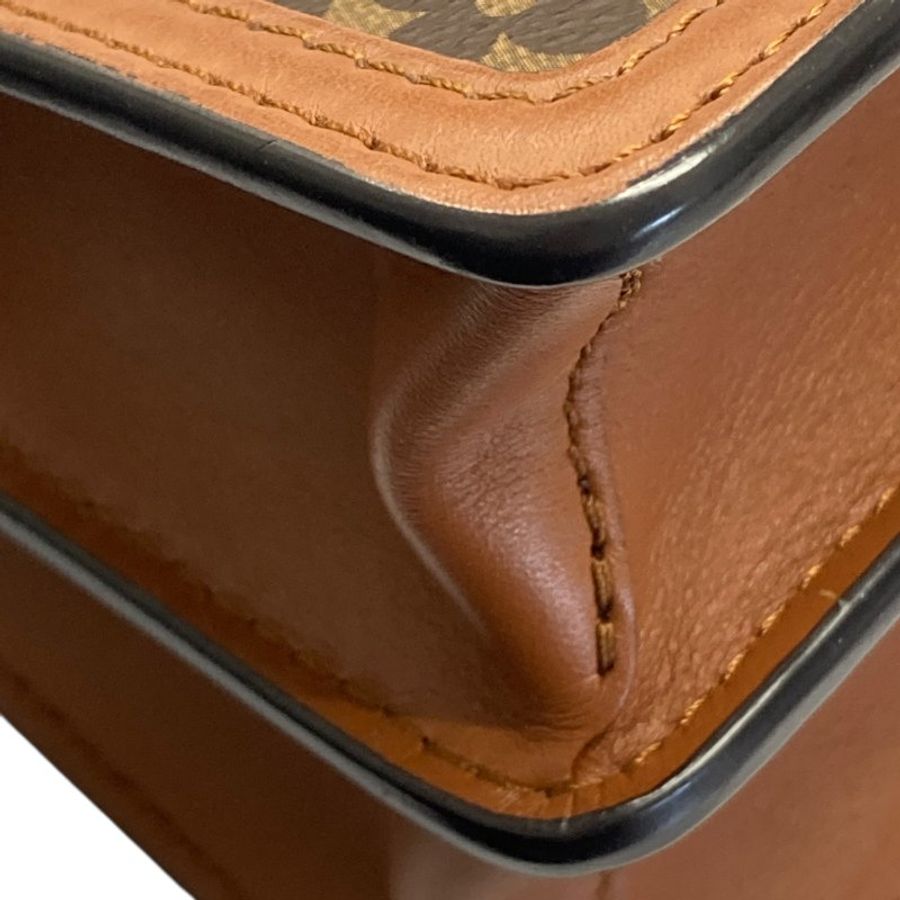 LOUIS VUITTON 路易威登 M44580 MINI DAUPHINE 信封包 PVC帆布 老花/反轉老花 棕色 金釦-9