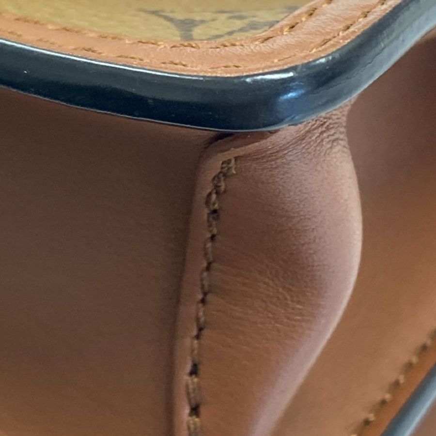 LOUIS VUITTON 路易威登 M44580 MINI DAUPHINE 信封包 PVC帆布 老花/反轉老花 棕色 金釦-14