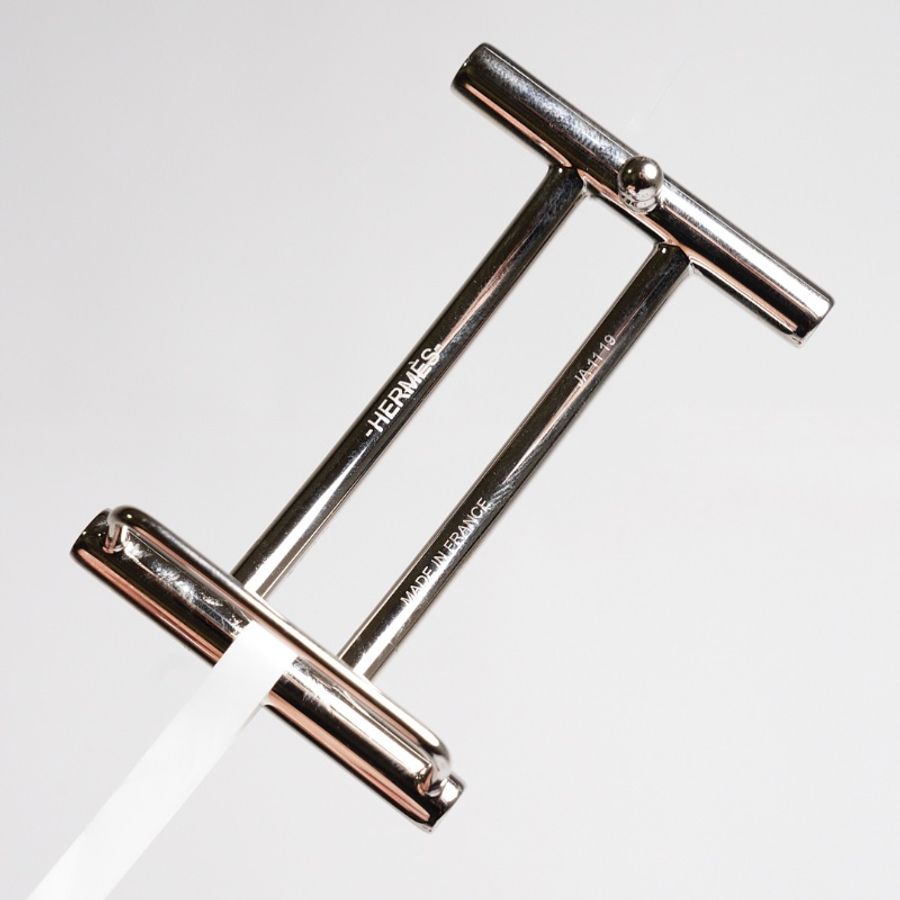HERMES H銀 雙色皮帶 A刻-6