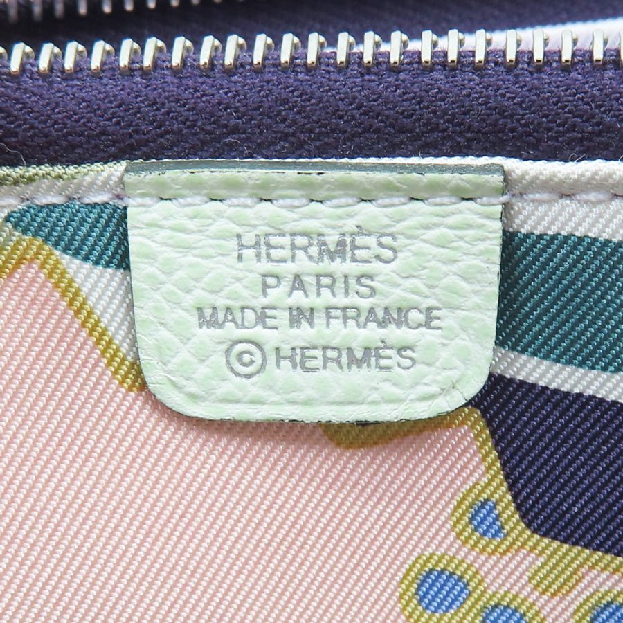 薄荷綠 Epsom 絲綢緊緻短夾U刻【HERMES 愛馬仕】-6
