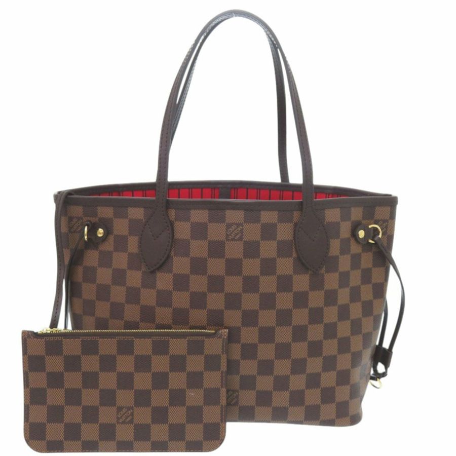 近全新路易威登 Neverfull PM Damier Cerise N40600 手提包 0846 LOUIS VUITTON-0