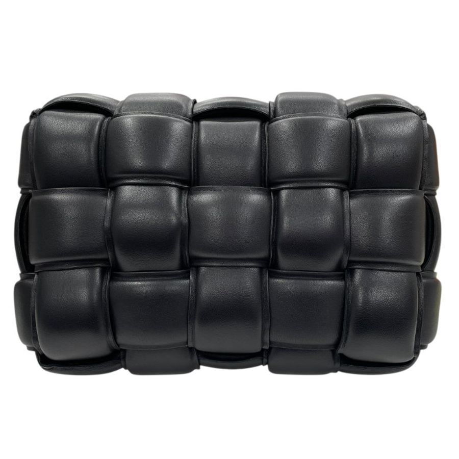 BOTTEGA VENETA 寶緹嘉 Padded Cassette 粗編織 肩背包 小羊皮 黑色 金釦-2