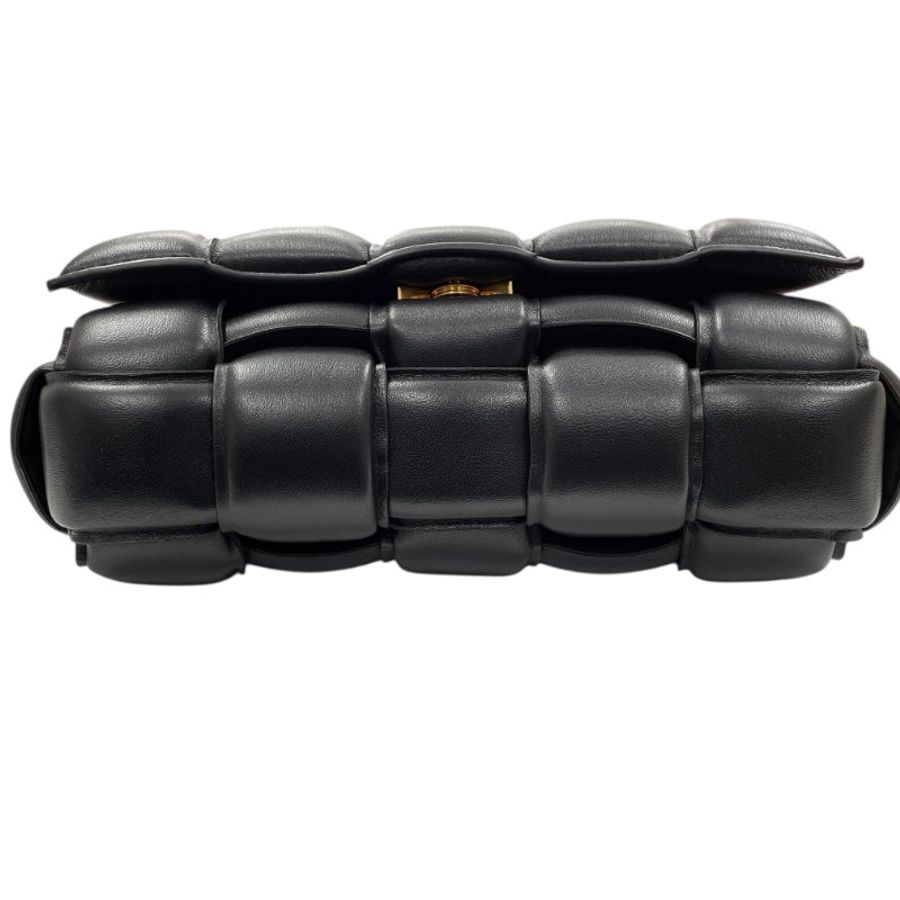 BOTTEGA VENETA 寶緹嘉 Padded Cassette 粗編織 肩背包 小羊皮 黑色 金釦-5