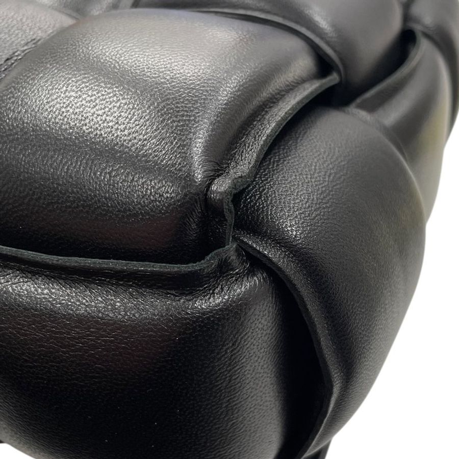 BOTTEGA VENETA 寶緹嘉 Padded Cassette 粗編織 肩背包 小羊皮 黑色 金釦-9