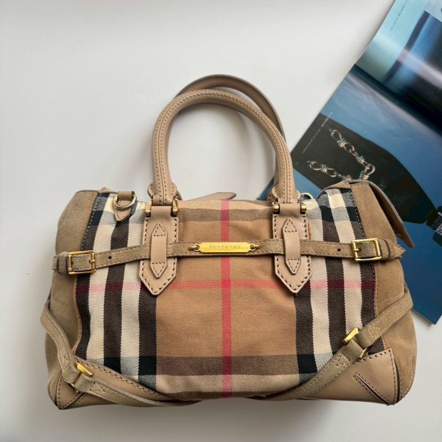 正常使用痕跡‼️ #全網最低✨BURBERRY 經典格紋手提包-0