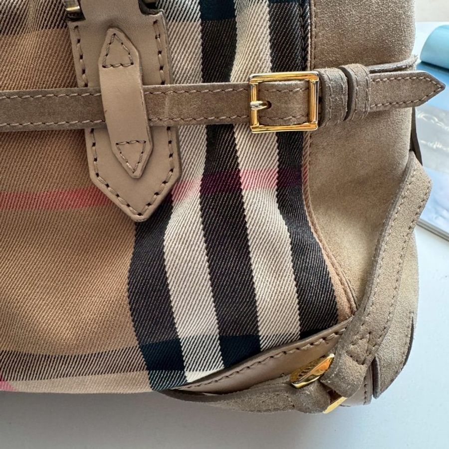 正常使用痕跡‼️ #全網最低✨BURBERRY 經典格紋手提包-17
