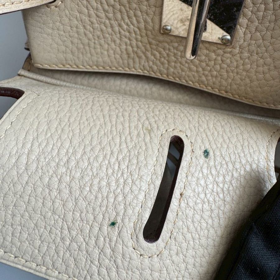 ✨收藏款 #全網最低 HERMES 米白色 41 birkin shoulder方塊L刻-13