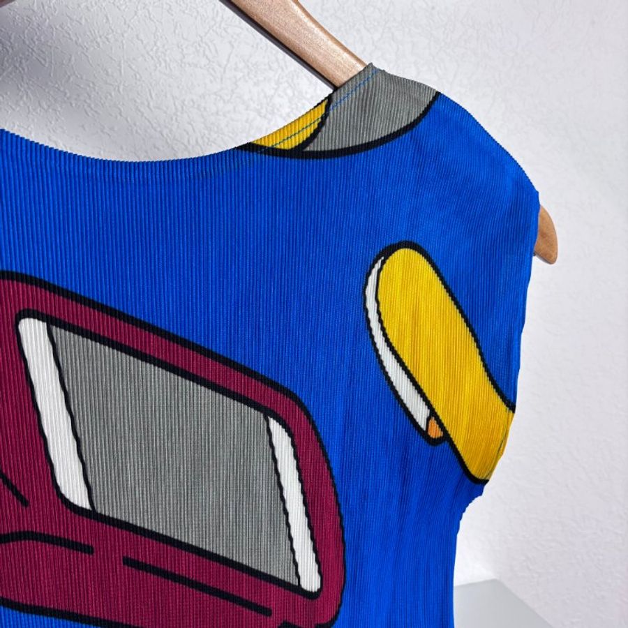 絕版收藏 ::三宅一生 Issey Miyake :: Pleats Please PP Pop Art Colourful Phone Car 手機圖樣上衣-2