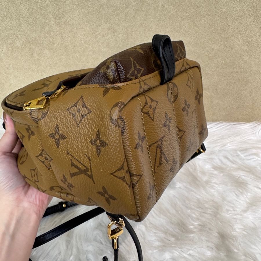 LV Palm Springs Mini 雙色原花小書包-5