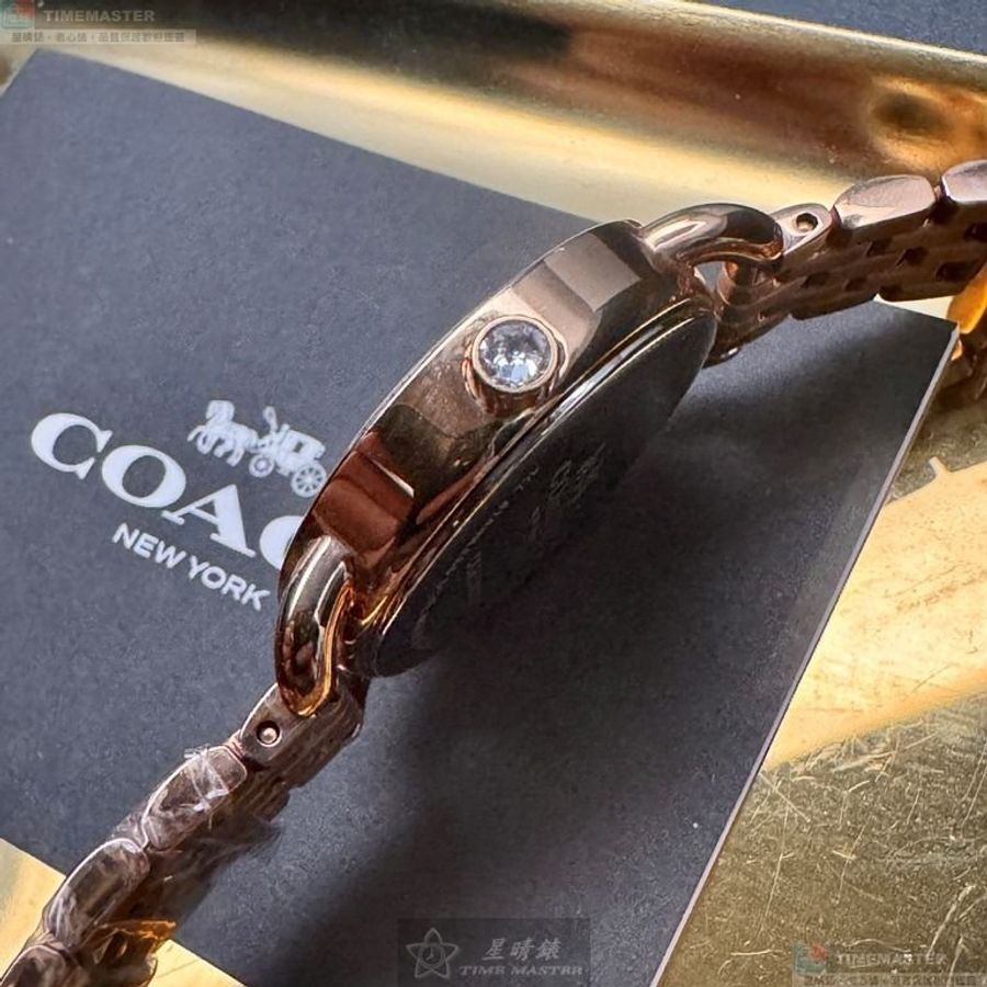 COACH手錶,編號CH00255,28mm玫瑰金精鋼錶殼,貝母簡約, 中三針顯示, 貝母錶面,玫瑰金色精鋼錶帶款-7