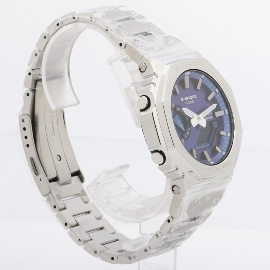 卡西歐 G-SHOCK 全金屬 2100 系列 GMB2100AD2AJF 男士手錶，藍銀色-2