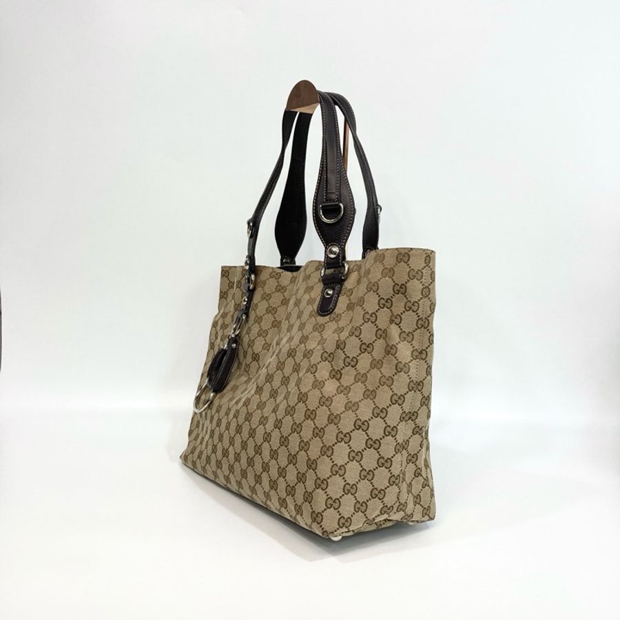 🥨超優惠Gucci緹花布拚棕牛皮GG Icon Bit 托特包229852-5