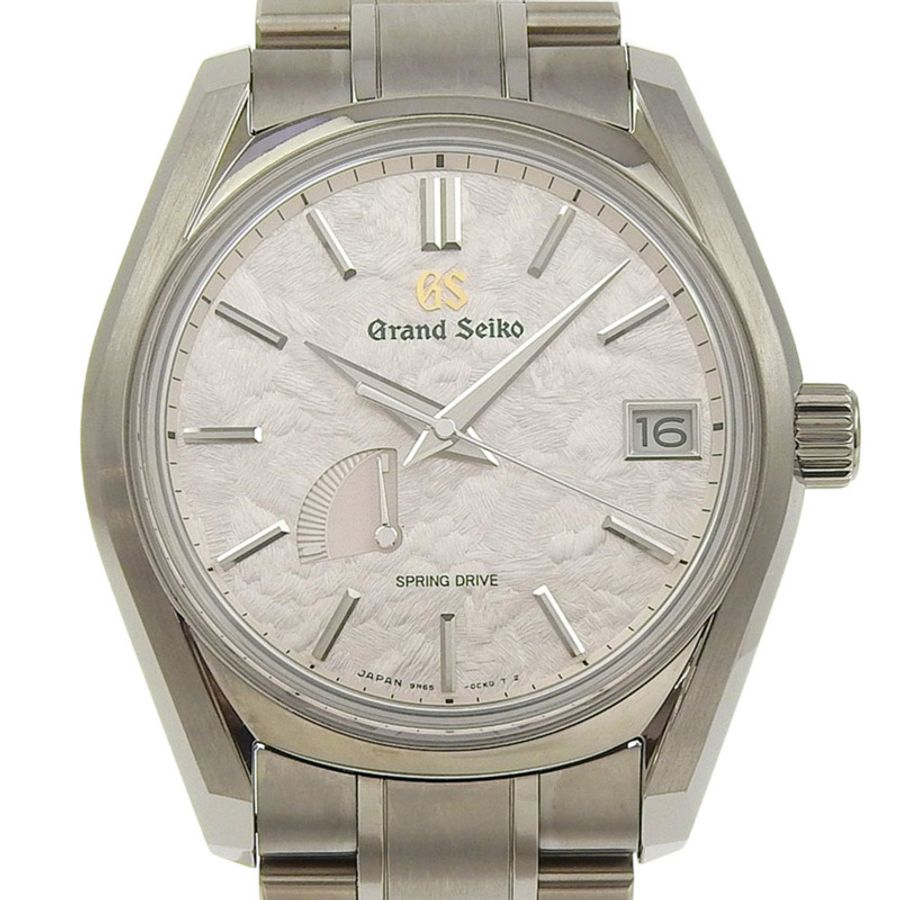 近乎全新的 Grand Seiko SEIKO 9R65 0DG0 SBGA443 手錶,配有花筏錶盤和灰粉色錶盤。-0