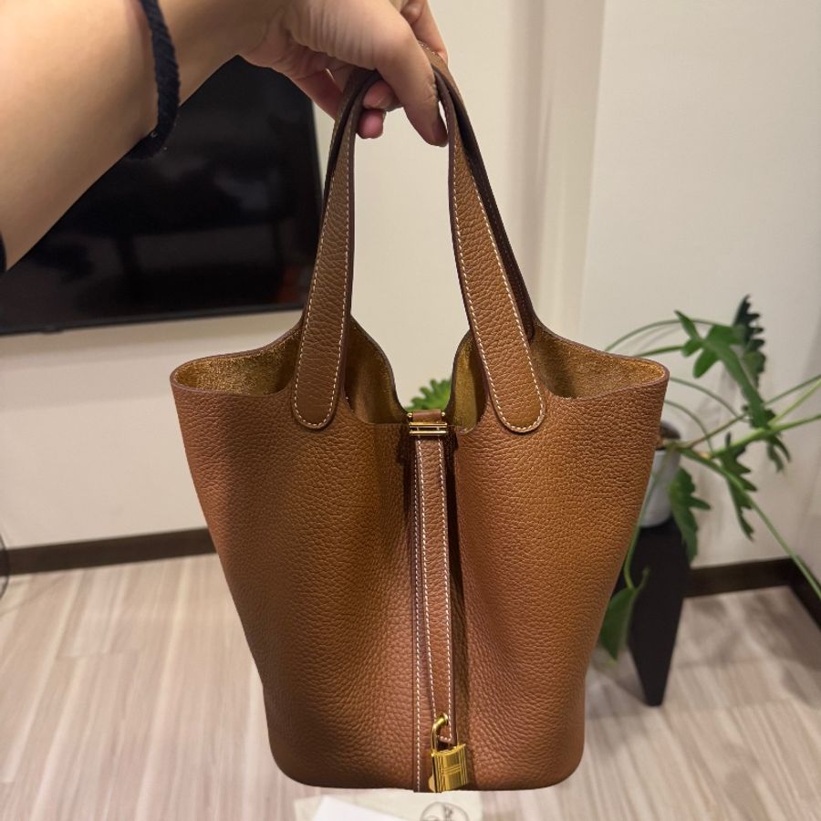 Hermes Picotin 22 金棕金扣 B刻-4