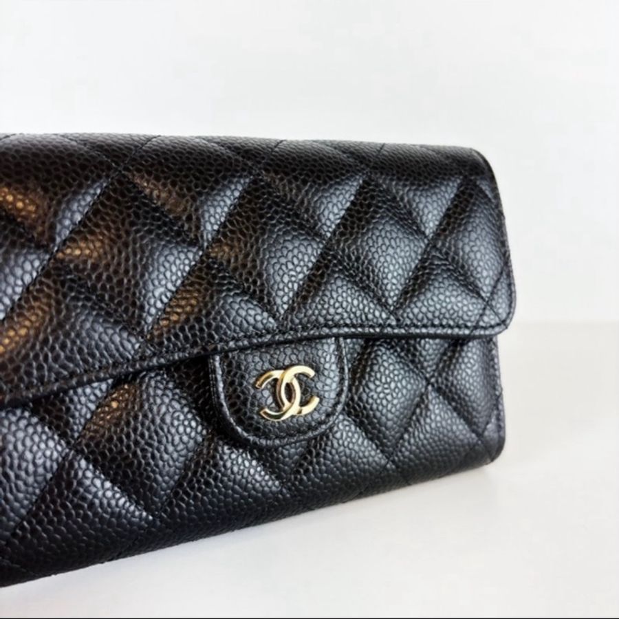 Chanel Coco 經典中夾 淡金釦 晶片款-11