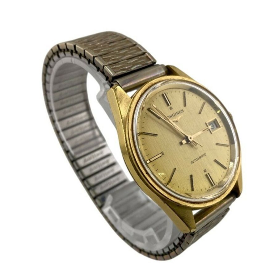 浪琴表(LONGINES)三針日期顯示腕錶,黃金材質,男士款-2