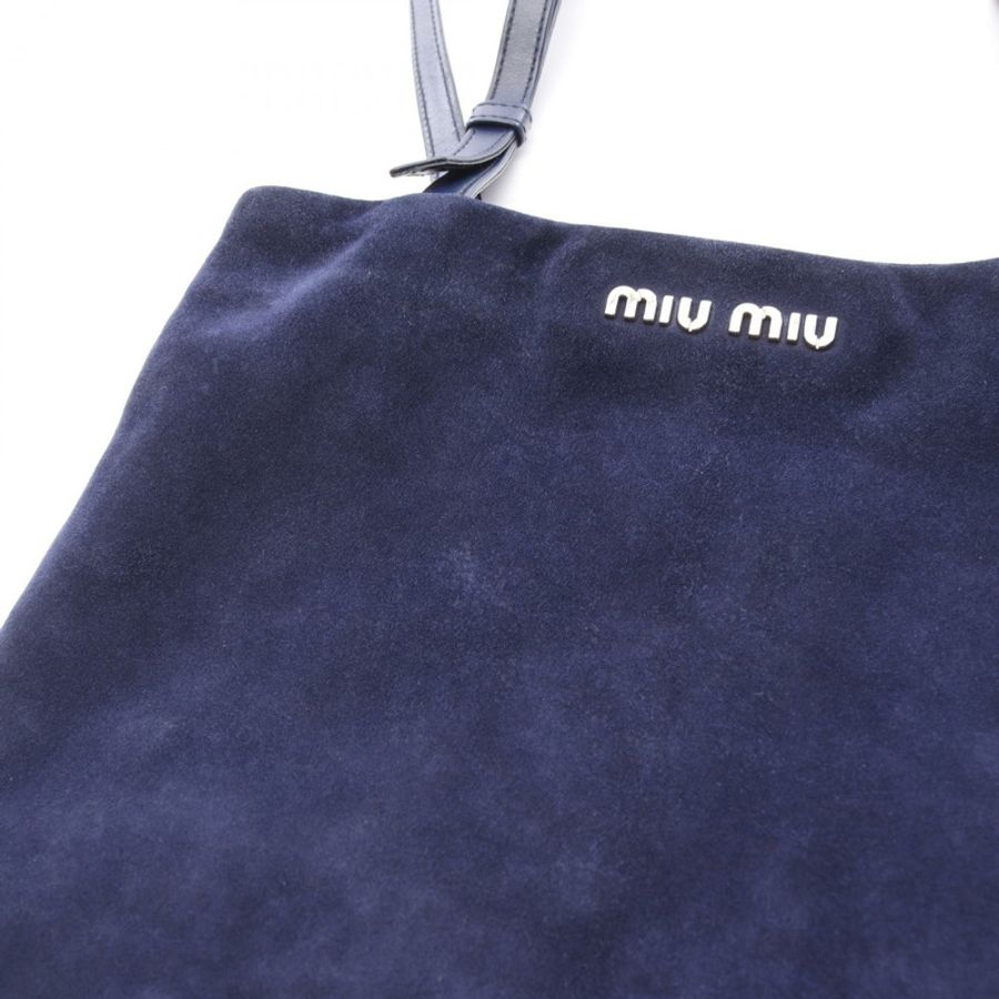Miu Miu 女士單肩包 5BG011 麂皮海軍藍-8