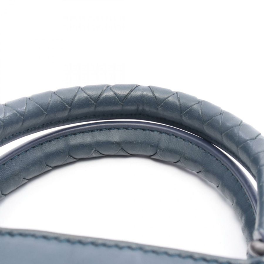 BOTTEGA VENETA Intrecciato 編織肩挎包,海軍藍皮革,二手女款-7