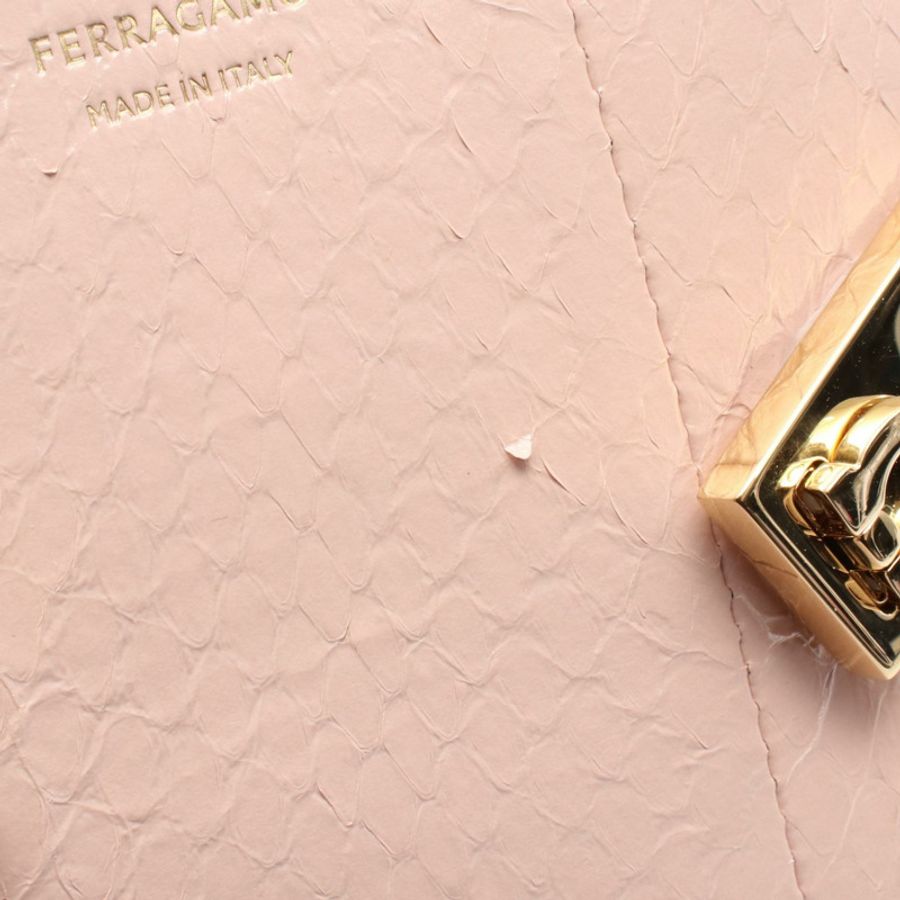 Salvatore Ferragamo HUG Hug 迷你手提包，異國皮革，粉紅色，二手女款-4