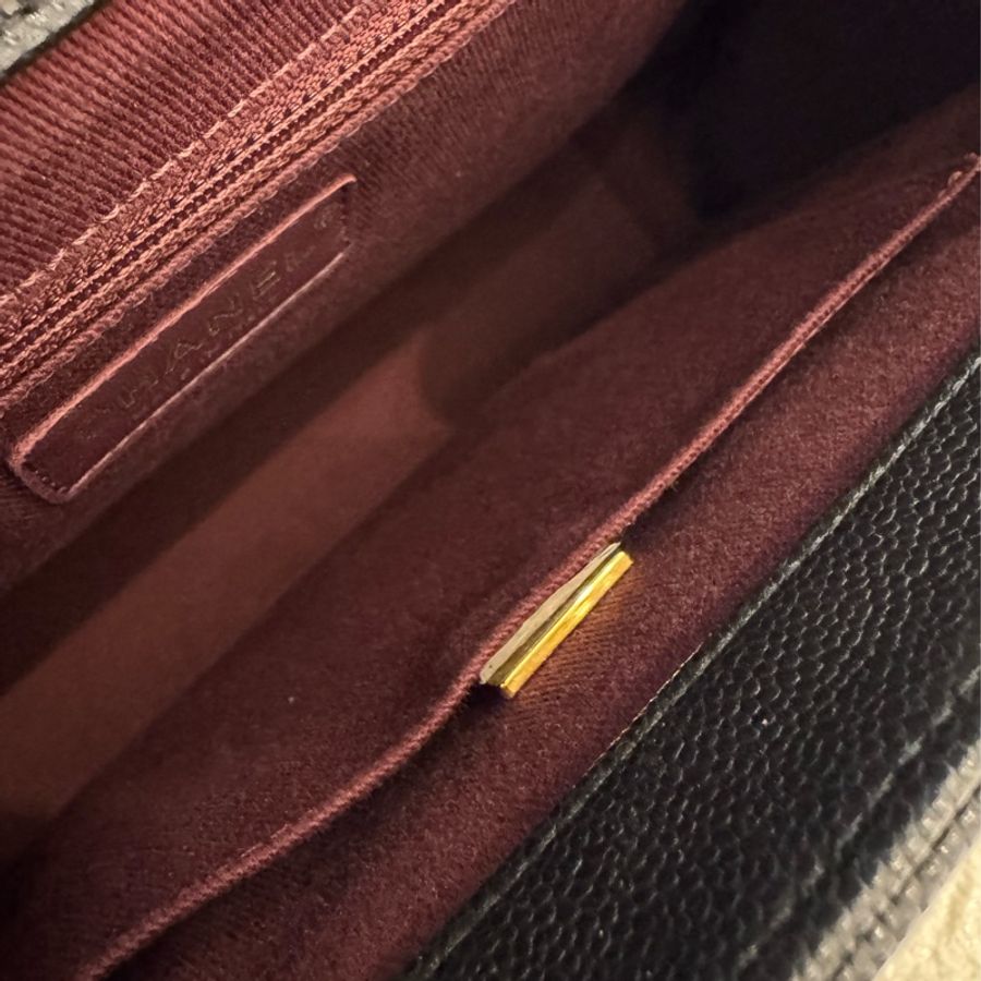 chanel黑荔枝金雙C大郵差包-19