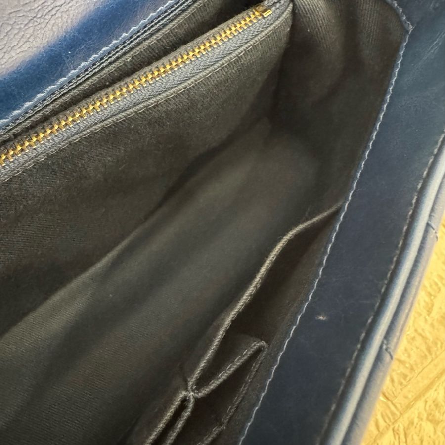 chanel藍色山形紋金雙C handle-27